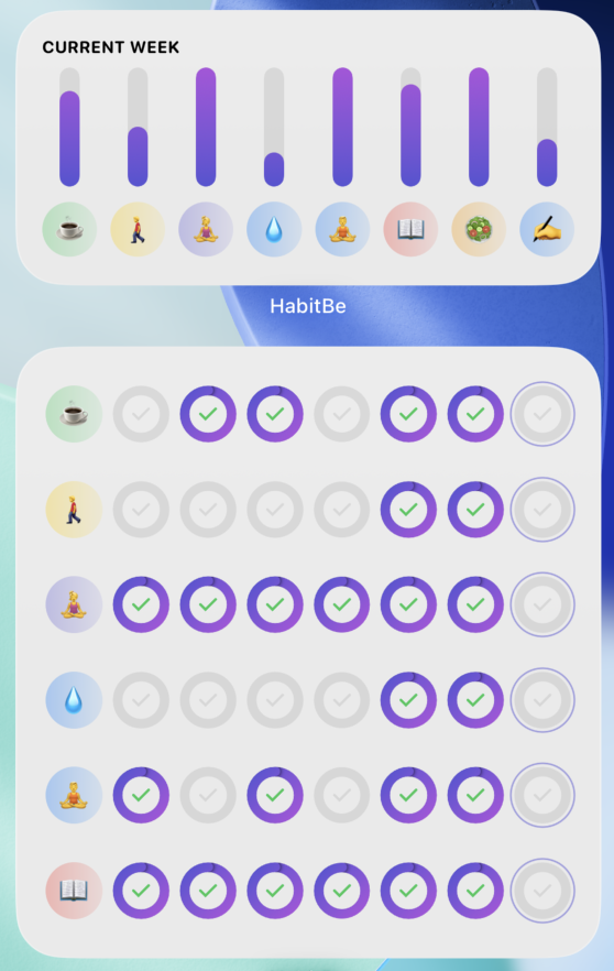Screenshot of reminders or widgets